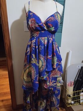 Ark & Co Royal Blue Floral High-Low Sundress